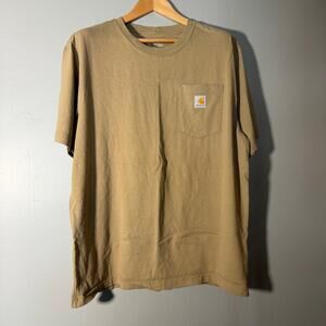 Carhartt Pocket T Shirt Mens Large Loose Fit Brown Workwear Cotton